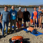 hidegvízi úszók a Dunán