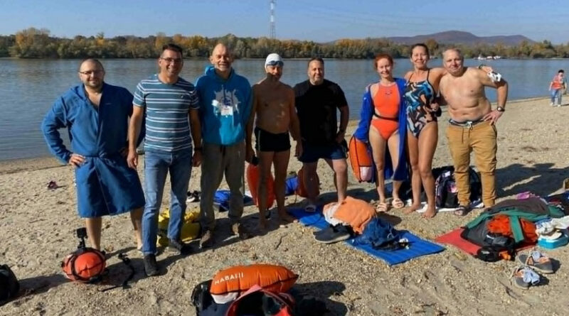 hidegvízi úszók a Dunán