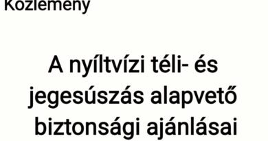 A nyíltvízi téli- és jegesúszás biztonsági ajánlásai